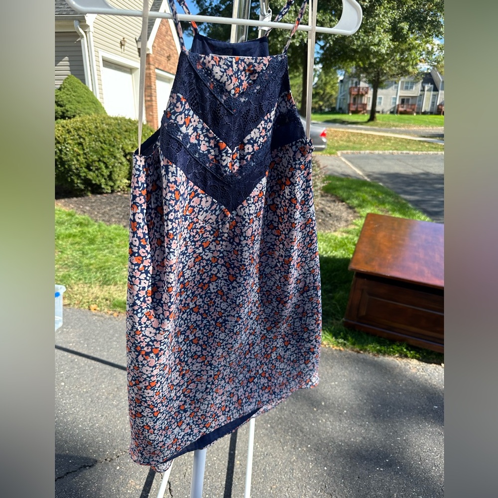 BCBGeneration high neck blue floral mini dress